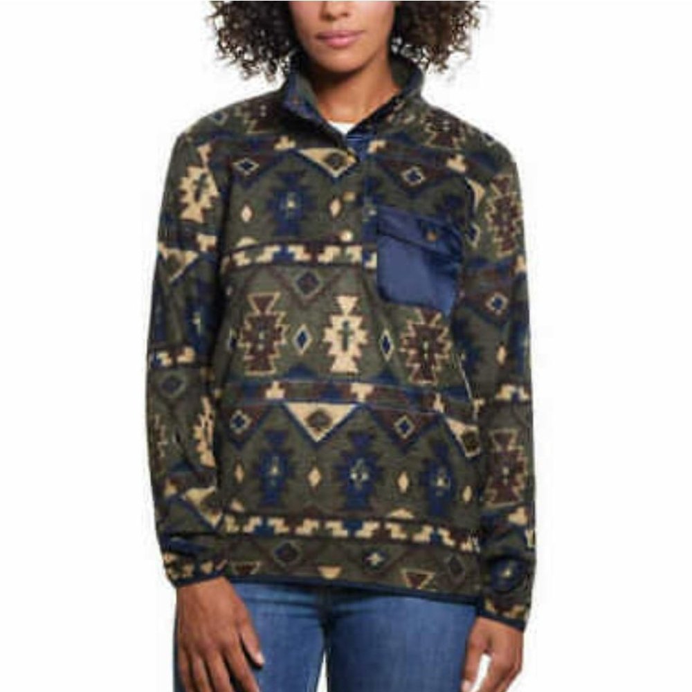Weatherproof Vintage Women’s Printed Fleece Pullover- Kalamata